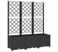 vidaXL Jardinière surélevée avec treillis – Noir 120x40x136 cm PP