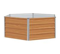 vidaXL Jardin surélevé Aspect Bois 129 x 129 x 45 cm Acier galvanisé, Jardin et terrasse, Industriel, Durable, Pot Hexagonal, conteneur galvanisé, lit surélevé Moderne, Urbain