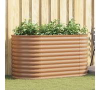 Vidaxl Jardin Surélevé Marron Avec Aspect Bois 160x80x81 Cm En Acier