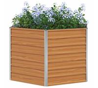 vidaXL Jardin surélevé Marron Clair 129 x 129 x 77 cm Acier galvanisé, Jardin et terrasse, Industriel, Durable, Pot Hexagonal, conteneur galvanisé, lit surélevé Moderne, Urbain