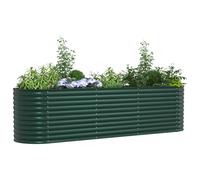 Vidaxl Jardin Surélevé Vert 320x80x81 Cm En Acier Galvanisé