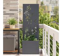 vidaXL Jardinier avec Panneau Décoratif Anthracite 50 x 140 cm