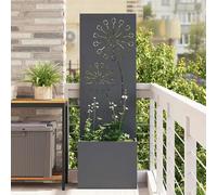 vidaXL Jardinier avec Panneau Décoratif Anthracite 50 x 140 cm