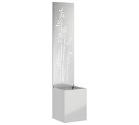 vidaXL Jardinier avec Panneau Décoratif Argent 32 x 140 cm