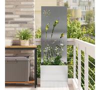 vidaXL Jardinier avec Panneau Décoratif Argent 50 x 140 cm