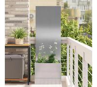 vidaXL Jardinier avec Panneau Décoratif Argent 50 x 140 cm