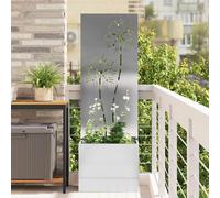 vidaXL Jardinier avec Panneau Décoratif Argent 50 x 140 cm