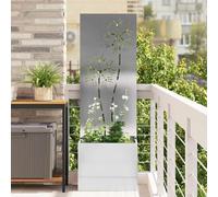 vidaXL Jardinier avec Panneau Décoratif Argent 50 x 140 cm