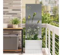 vidaXL Jardinier avec Panneau Décoratif Argent 50 x 140 cm