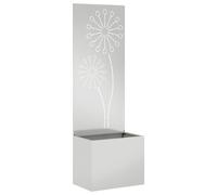 vidaXL Jardinier avec Panneau Décoratif Argent 50 x 140 cm