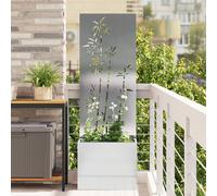 vidaXL Jardinier avec Panneau Décoratif Argent 50 x 140 cm