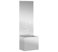 vidaXL Jardinier avec Panneau Décoratif Argent 50 x 140 cm