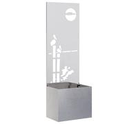 vidaXL Jardinier avec Panneau Décoratif Argent 50 x 140 cm