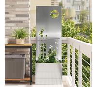 vidaXL Jardinier avec Panneau Décoratif Argenté 50 x 140 cm
