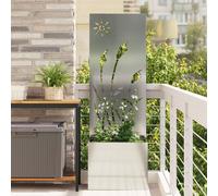 vidaXL Jardinier avec Panneau Décoratif Argenté 50 x 140 cm