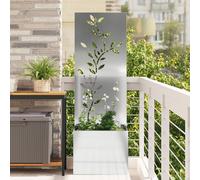 vidaXL Jardinier avec Panneau Décoratif Argenté 50 x 140 cm