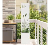 vidaXL Jardinier avec Panneau Décoratif Blanc 32 x 140 cm