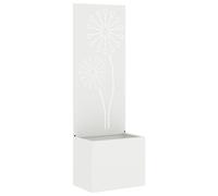 vidaXL Jardinier avec Panneau Décoratif Blanc 50 x 140 cm