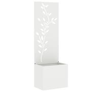 vidaXL Jardinier avec Panneau Décoratif Blanc 50 x 140 cm