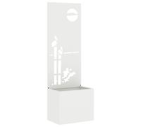 vidaXL Jardinier avec Panneau Décoratif Blanc 50 x 140 cm