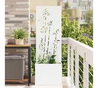 vidaXL Jardinier avec Panneau Décoratif Blanc 50 x 140 cm