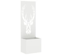 vidaXL Jardinier avec Panneau Décoratif Blanc 50 x 140 cm