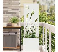vidaXL Jardinier avec Panneau Décoratif Blanc 50 x 140 cm