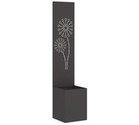 vidaXL Jardinier avec Panneau Décoratif Noir 32 x 140 cm