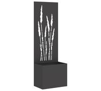 vidaXL Jardinier avec Panneau Décoratif Noir 50 x 140 cm