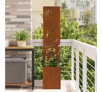 Vidaxl Jardinier Avec Panneau Décoratif Rouillé 32 X 140 Cm