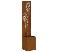 Vidaxl Jardinier Avec Panneau Décoratif Rouillé 32 X 140 Cm