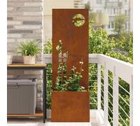 Vidaxl Jardinier Avec Panneau Décoratif Rouillé 50 X 140 Cm