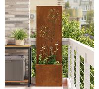 Vidaxl Jardinier Avec Panneau Décoratif Rouillé 50 X 140 Cm