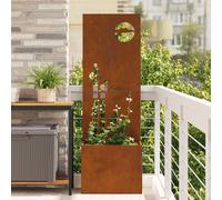 Vidaxl Jardinier Avec Panneau Décoratif Rouillé 50 X 140 Cm