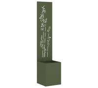 vidaXL Jardinier avec Panneau Décoratif Vert olive 32 x 140 cm