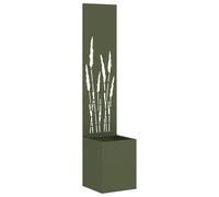 vidaXL Jardinier avec Panneau Décoratif Vert olive 32 x 140 cm