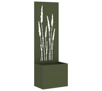 vidaXL Jardinier avec Panneau Décoratif Vert olive 50 x 140 cm