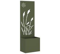 vidaXL Jardinier avec Panneau Décoratif Vert olive 50 x 140 cm