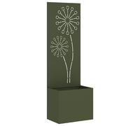 vidaXL Jardinier avec Panneau Décoratif Vert olive 50 x 140 cm