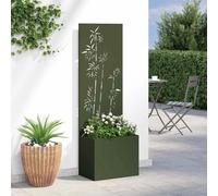 vidaXL Jardinier avec Panneau Décoratif Vert olive 50 x 140 cm