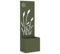 vidaXL Jardinier avec Panneau Décoratif Vert olive 50 x 140 cm