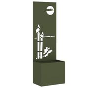 vidaXL Jardinier avec Panneau Décoratif Vert olive 50 x 140 cm