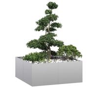 vidaXL Jardinière 100x100x40 cm Acier galvanisé, Pot de Fleurs, Support de Plantes, lit surélevé, Support de jardinière, bac à Plantes