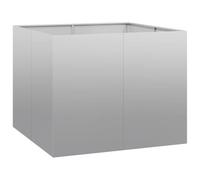 vidaXL Jardinière 100x100x80 cm Acier galvanisé, Pot de Fleurs, Support de Plantes, lit surélevé, Support de jardinière, bac à Plantes