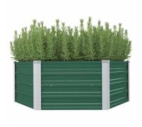 vidaXL Jardinière 129 x 129 x 45 cm en acier galvanisé vert
