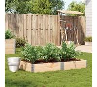 vidaXL Jardinière 150x100 cm bois de pin massif, jardinière d'extérieur, bac à fleurs, bac à tomates, jardinière de 3295411 Beige G