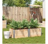 vidaXL Jardinière 150 x 50 cm Bois de pin massif – Bac à fleurs d'extérieur