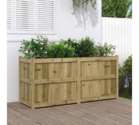 vidaXL Jardinière, Lit Surélevé, Bac à Fleurs, Pot de Plantes, Boîte à Fleurs Jardin Patio Terrasse Balcon, Marron Bois de 837493