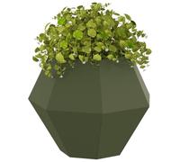 vidaXL Jardinière 2 pcs Vert olive 50 x 50 x 40 cm Acier – Bac à fleurs solide