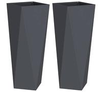 Vidaxl Jardinière 2 Pcs Anthracite 30 X 30 X 75 Cm Acier